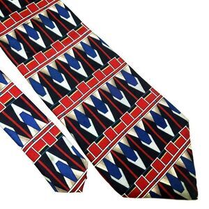 Zylos George Machado Silk Tie‎ Print Abstract Multi-Colored Geometric